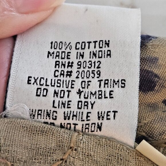 Parsley & Sage Small Button Tie Dye Boho Top Crochet Blue Tan Festival Bell Slv - Picture 6 of 11